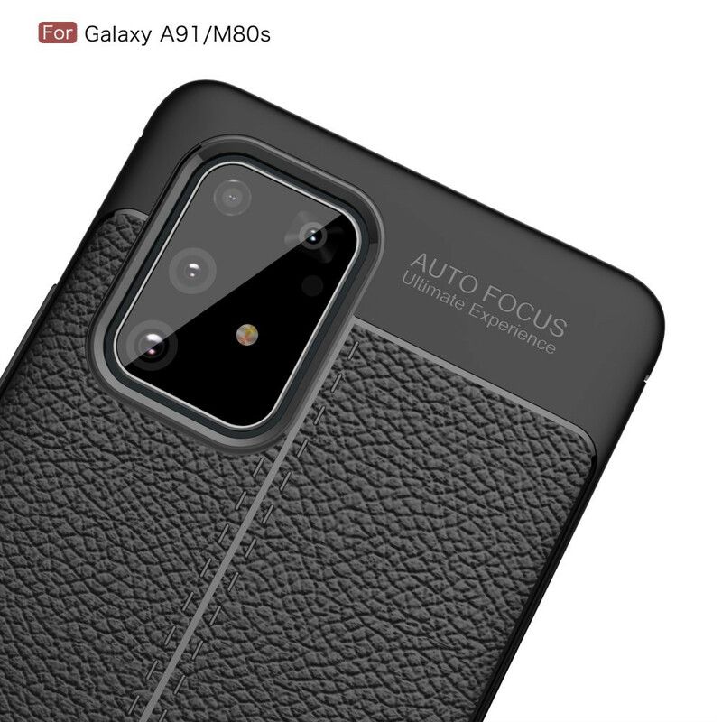 Cover Samsung Galaxy S10 Lite Dobbelt Linje Litchi Lædereffekt