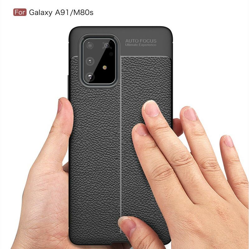 Cover Samsung Galaxy S10 Lite Dobbelt Linje Litchi Lædereffekt