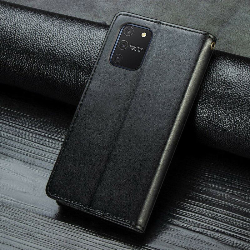 Flip Cover Samsung Galaxy S10 Lite Imiteret Læder Og Vintage Lås