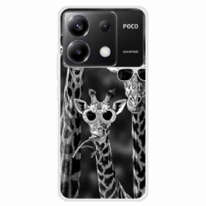 Cover Poco X6 5g Telefon Etui Giraffer Med Solbriller