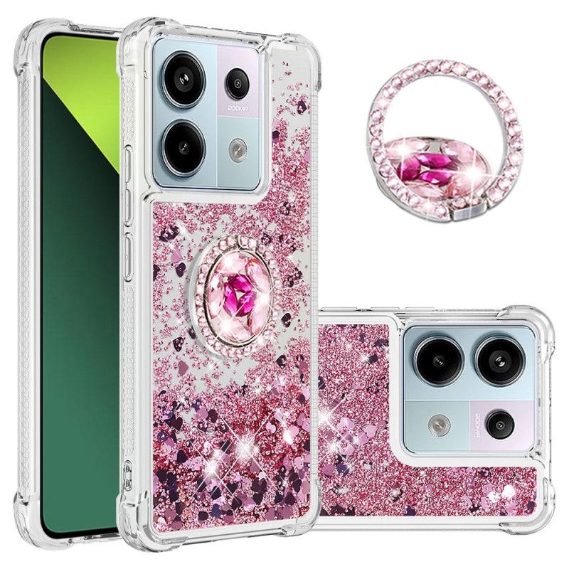 Cover Poco X6 5g Telefon Etui Glitter Ring-holder