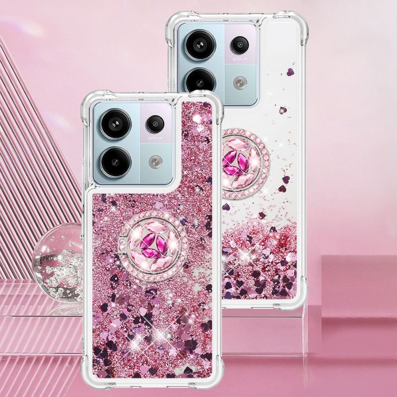 Cover Poco X6 5g Telefon Etui Glitter Ring-holder