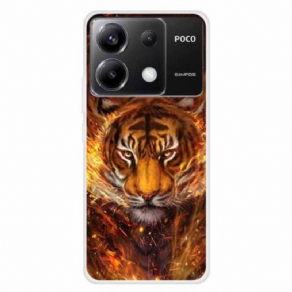 Cover Til Poco X6 5g Tiger I Flamme