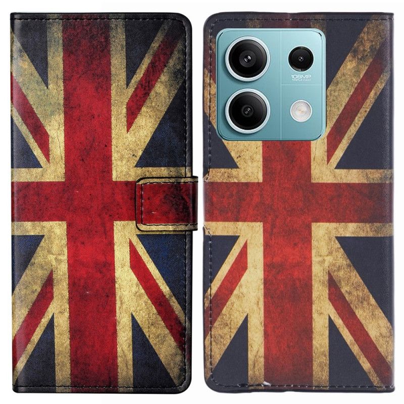 Flip Cover Poco X6 5g Vintage Engelsk Flag