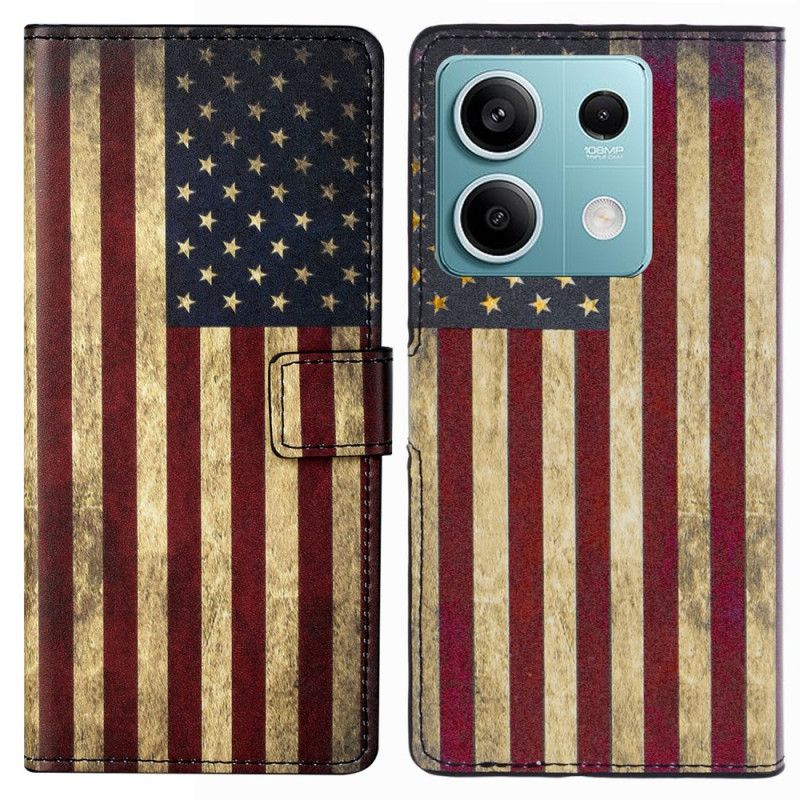 Flip Cover Til Poco X6 5g Vintage Amerikansk Flag