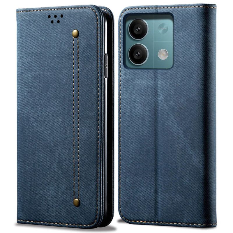 Læder Cover Poco X6 5g Telefon Etui Jeansstof