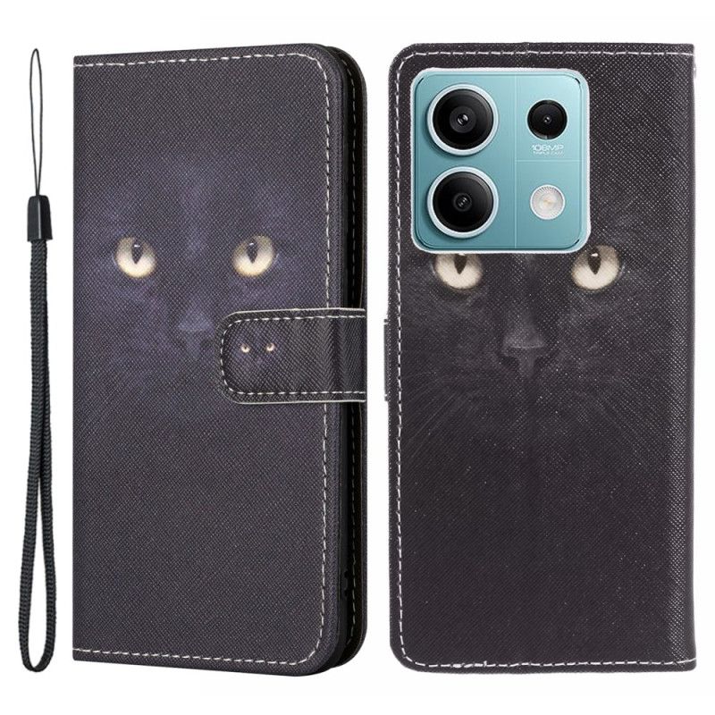 Læder Cover Poco X6 5g Telefon Etui Strappy Cat Eyes