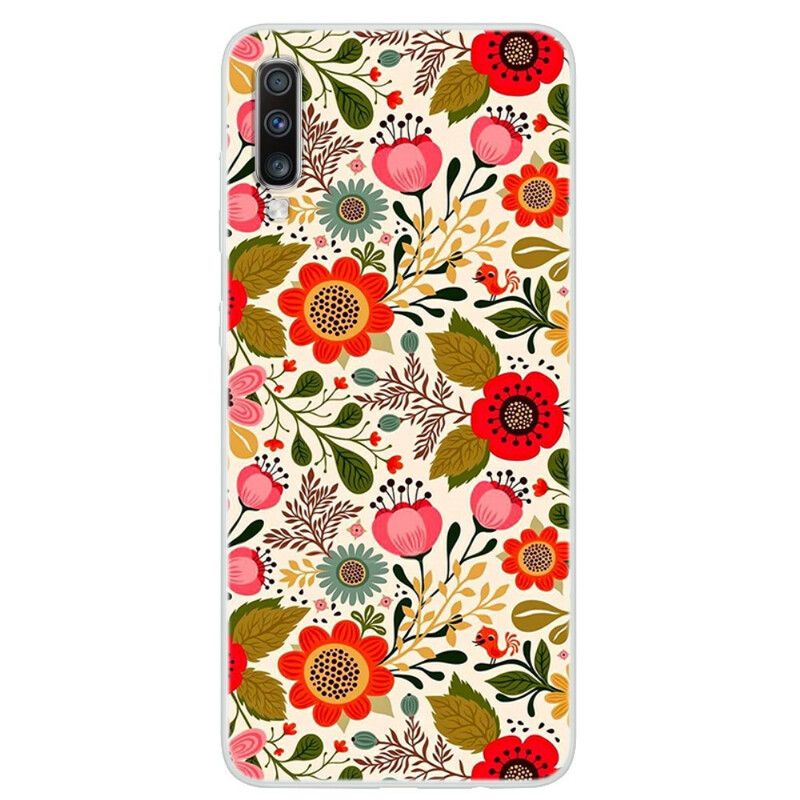 Cover Samsung Galaxy A70 Blomstertapet