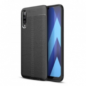 Cover Samsung Galaxy A70 Dobbelt Linje Litchi Lædereffekt