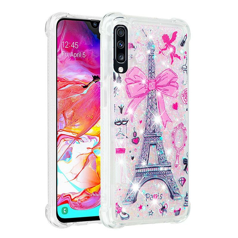 Cover Samsung Galaxy A70 Eiffeltårnets Pailletter