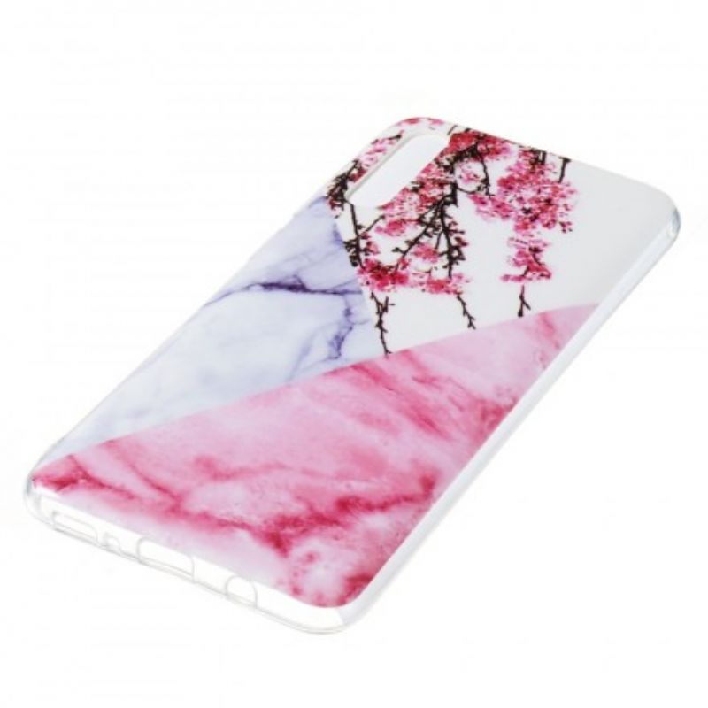 Cover Samsung Galaxy A70 Marmorblommeblomst