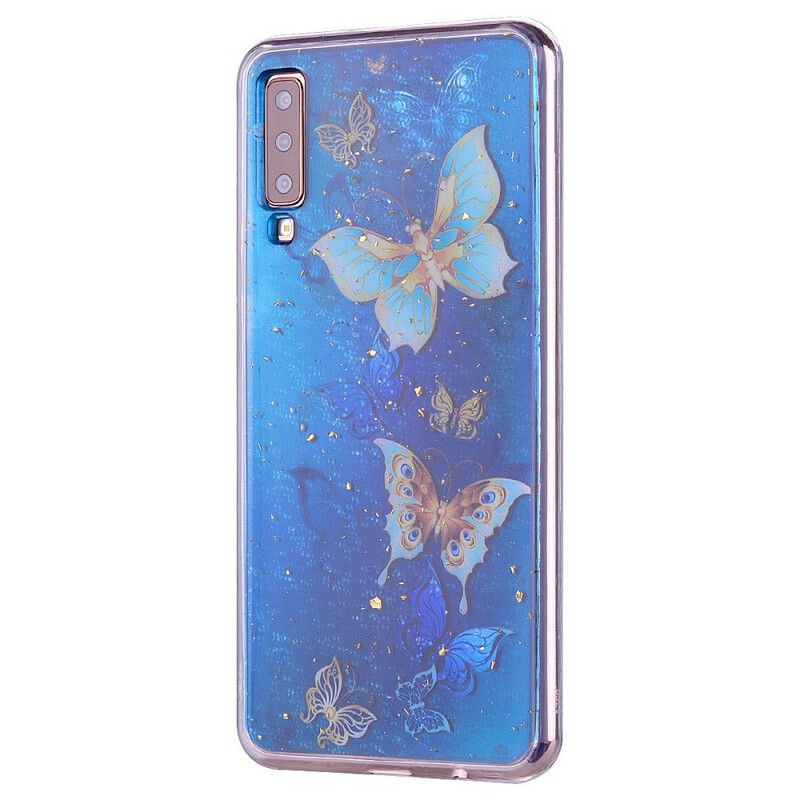 Cover Samsung Galaxy A70 Sommerfugle Og Pailletter