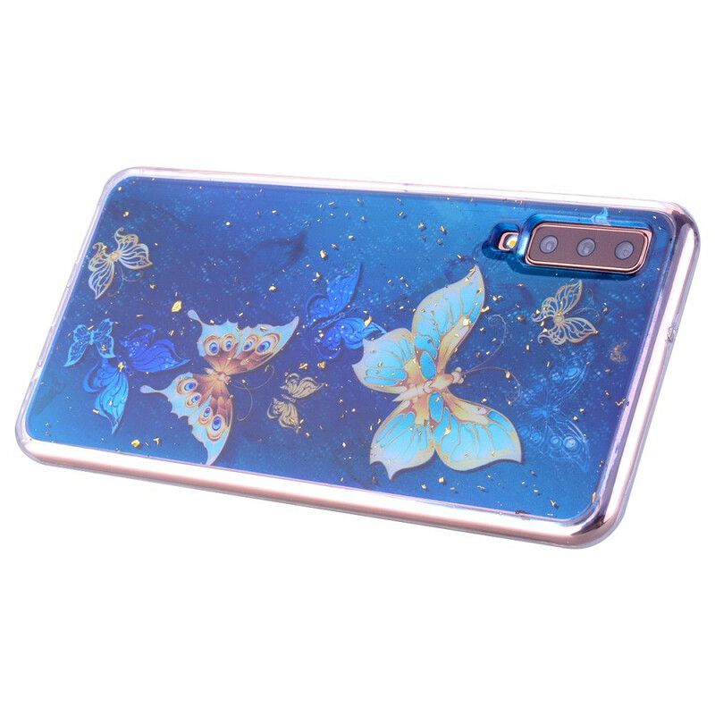 Cover Samsung Galaxy A70 Sommerfugle Og Pailletter