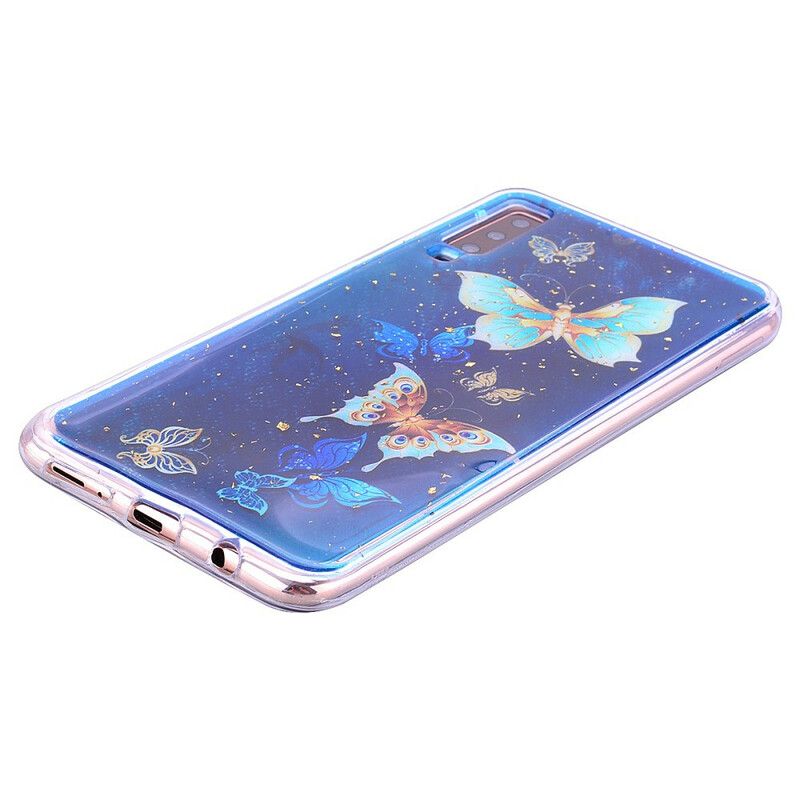 Cover Samsung Galaxy A70 Sommerfugle Og Pailletter