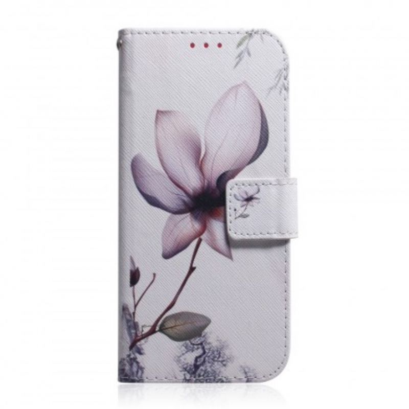 Flip Cover Samsung Galaxy A70 Gammel Rosenblomst