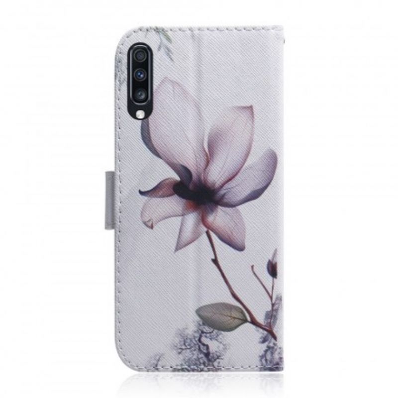 Flip Cover Samsung Galaxy A70 Gammel Rosenblomst