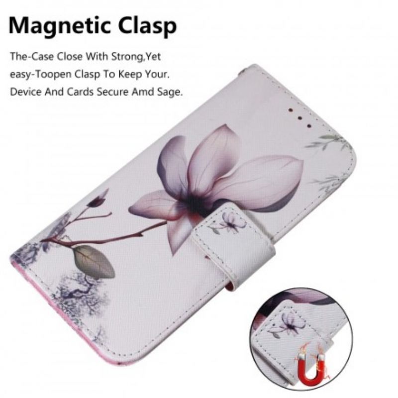 Flip Cover Samsung Galaxy A70 Gammel Rosenblomst