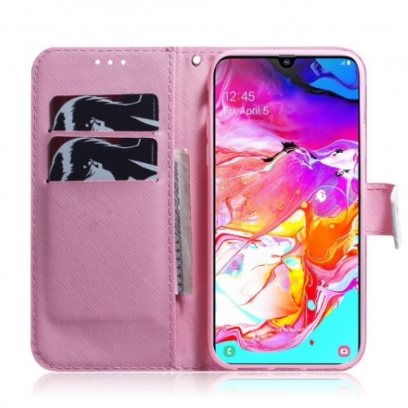 Flip Cover Samsung Galaxy A70 Gammel Rosenblomst