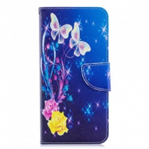 Flip Cover Samsung Galaxy A70 Gyldne Sommerfugle