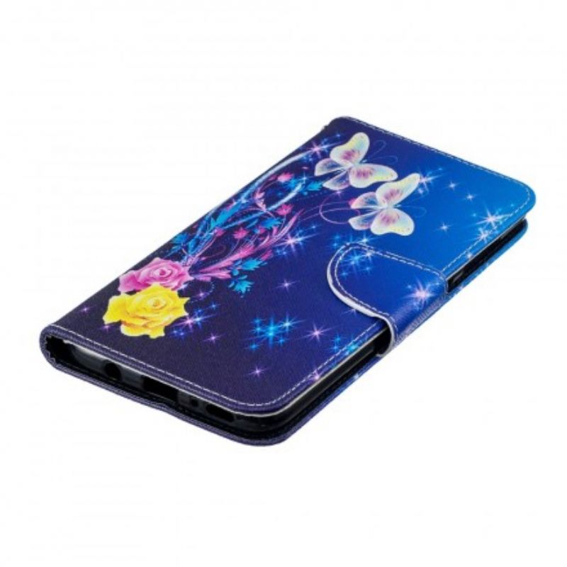 Flip Cover Samsung Galaxy A70 Gyldne Sommerfugle