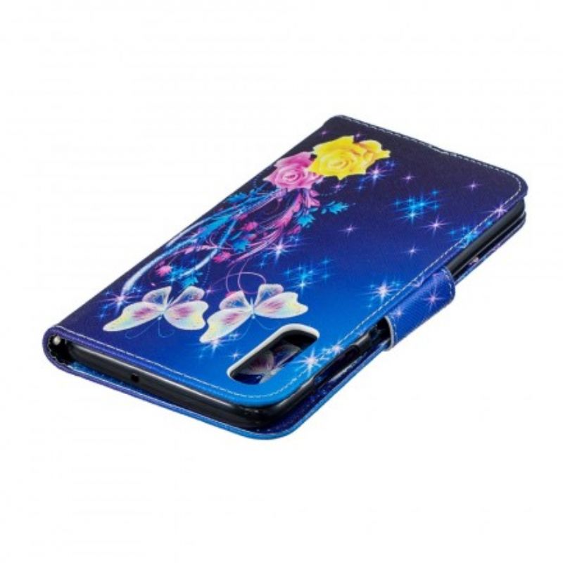 Flip Cover Samsung Galaxy A70 Gyldne Sommerfugle