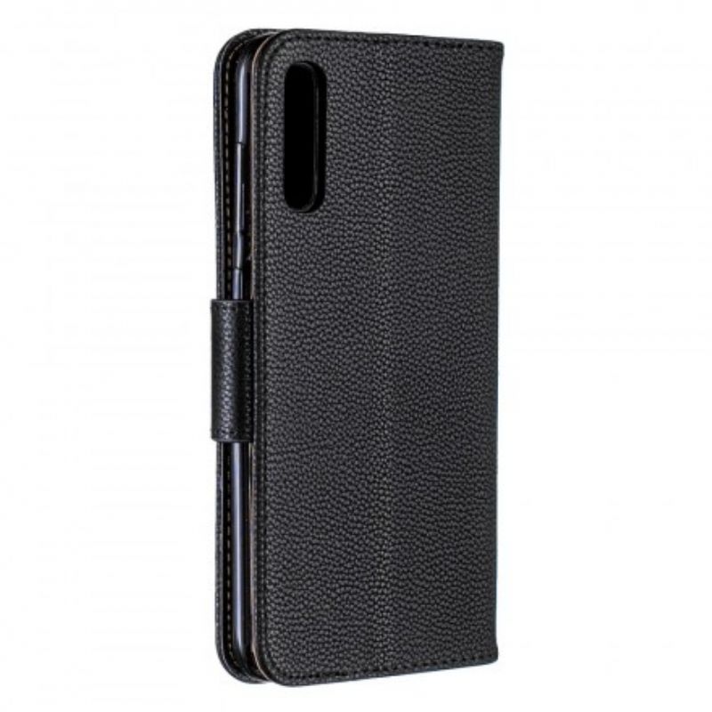 Flip Cover Samsung Galaxy A70 Læder Cover Litchi Flap Skrå