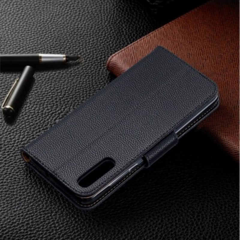 Flip Cover Samsung Galaxy A70 Læder Cover Litchi Flap Skrå