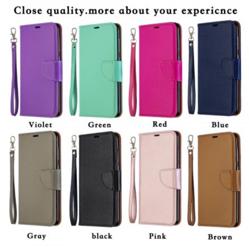 Flip Cover Samsung Galaxy A70 Læder Cover Litchi Flap Skrå