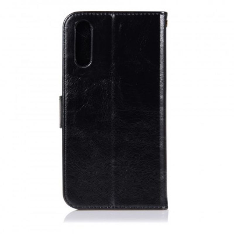 Flip Cover Samsung Galaxy A70 Med Snor Vintage Imiteret Læderrem