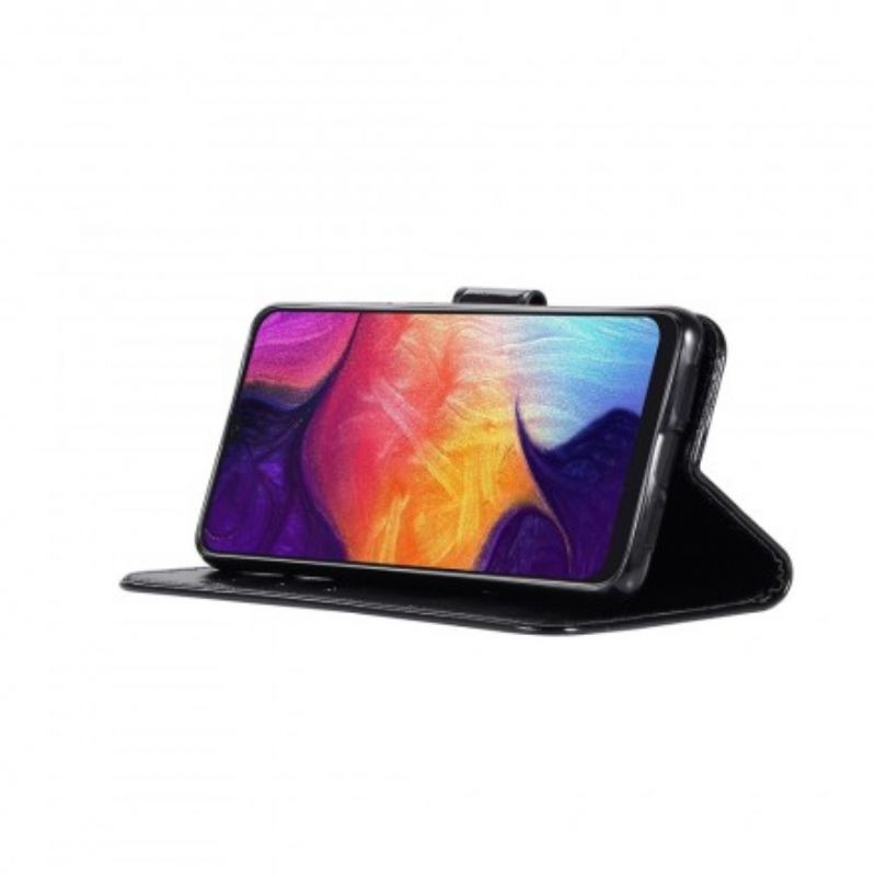 Flip Cover Samsung Galaxy A70 Med Snor Vintage Imiteret Læderrem