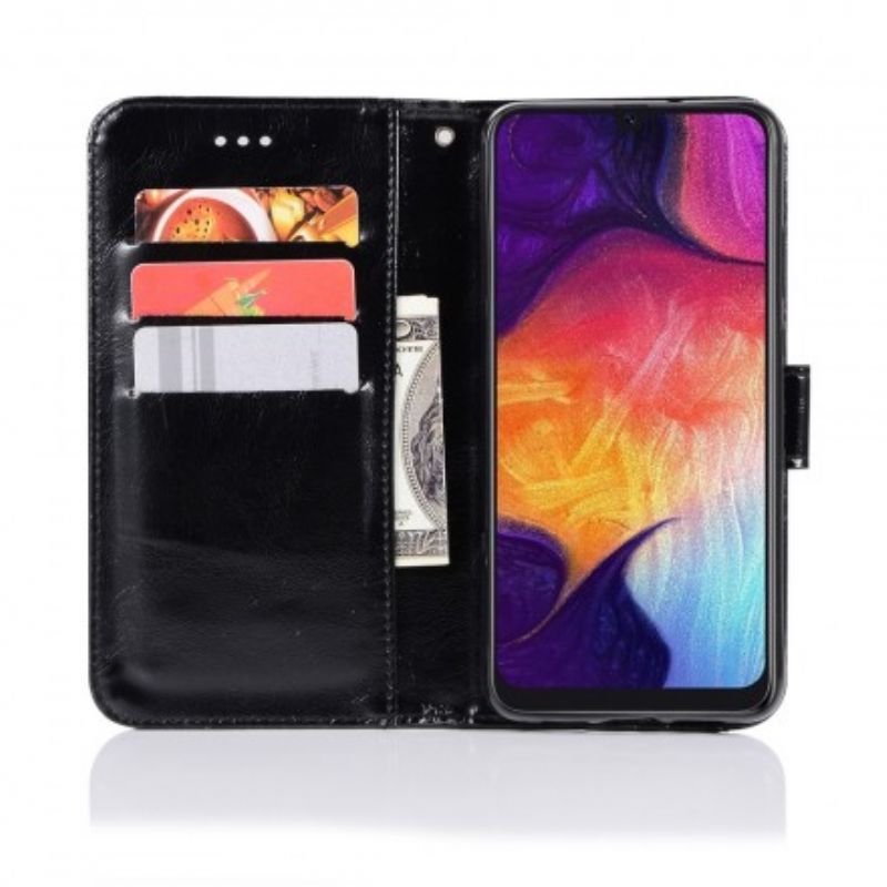 Flip Cover Samsung Galaxy A70 Med Snor Vintage Imiteret Læderrem