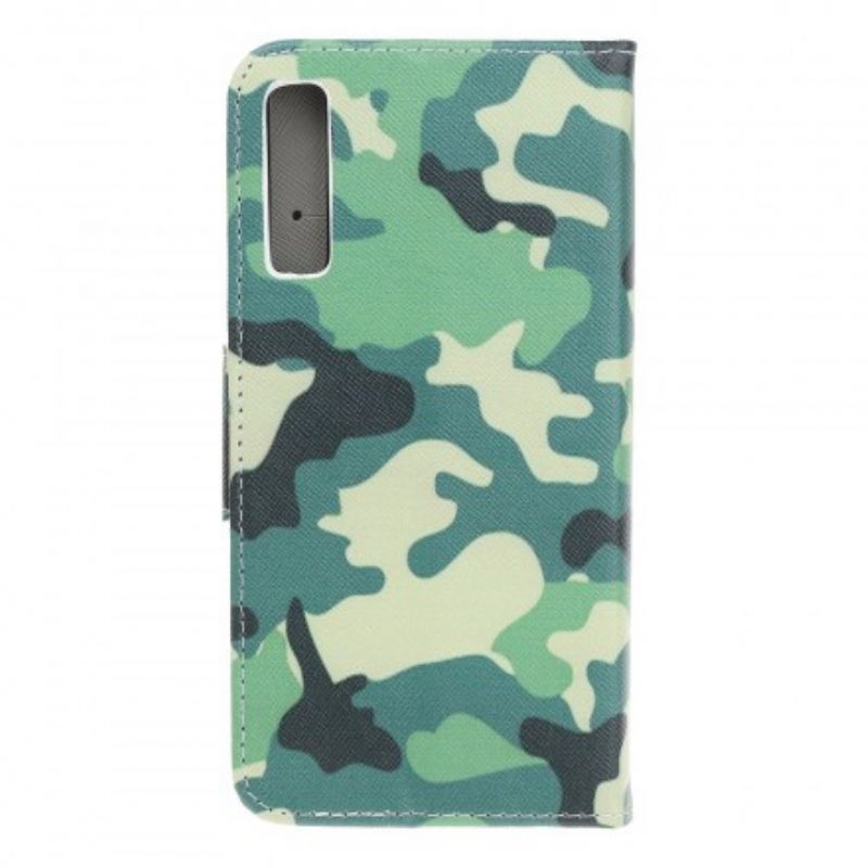 Flip Cover Samsung Galaxy A70 Militær Camouflage