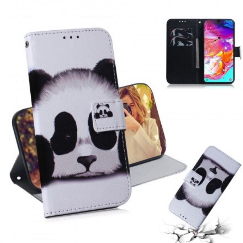 Flip Cover Samsung Galaxy A70 Panda Ansigt