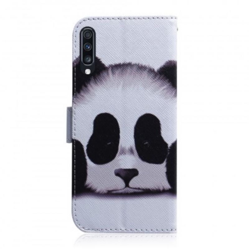 Flip Cover Samsung Galaxy A70 Panda Ansigt