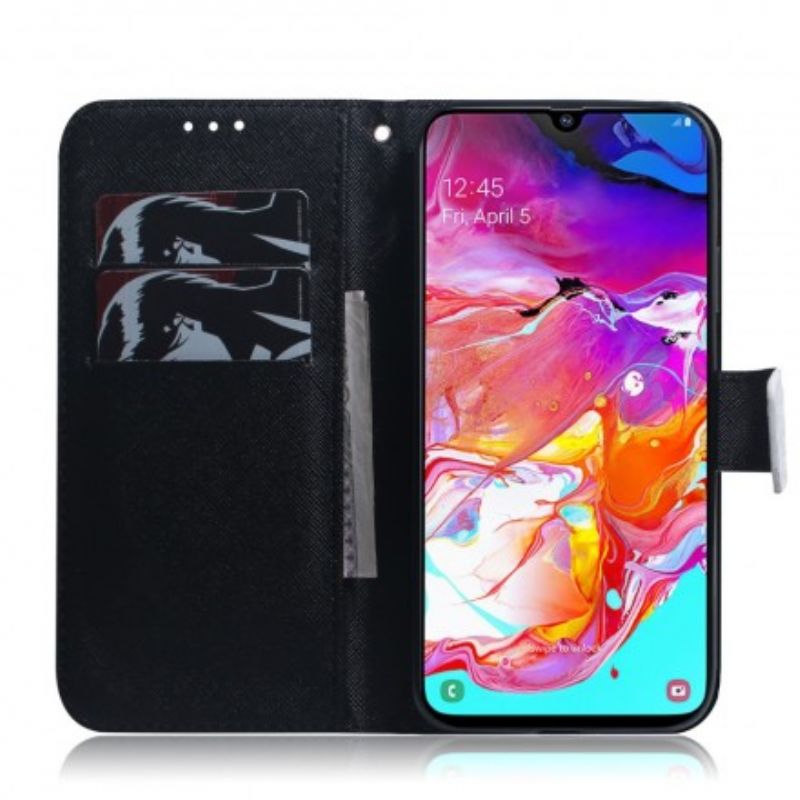 Flip Cover Samsung Galaxy A70 Panda Ansigt