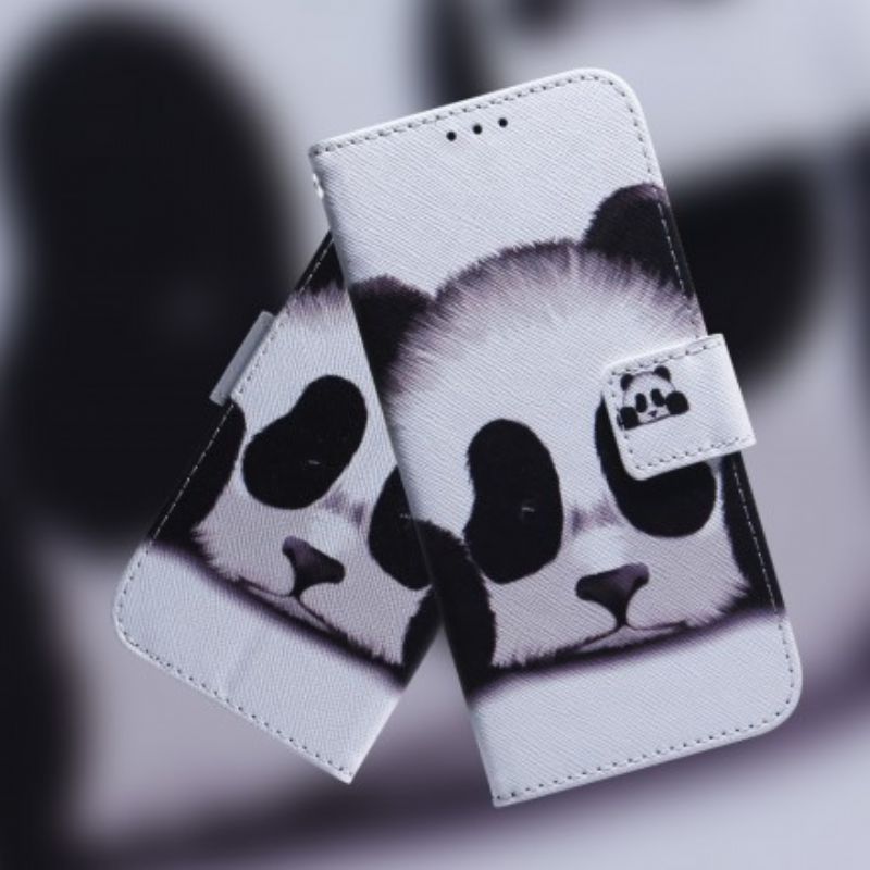 Flip Cover Samsung Galaxy A70 Panda Ansigt