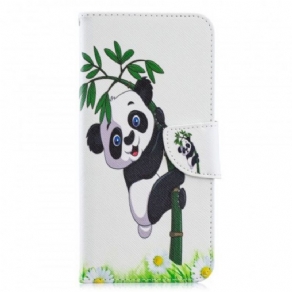 Flip Cover Samsung Galaxy A70 Panda På Bambus