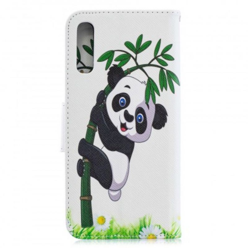 Flip Cover Samsung Galaxy A70 Panda På Bambus