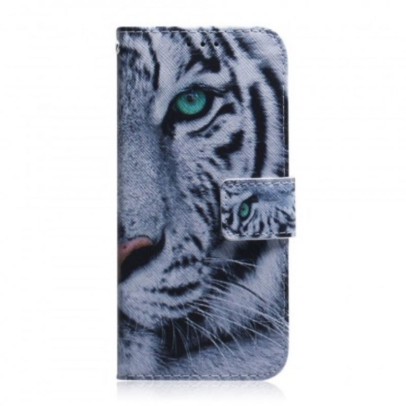 Læder Cover Samsung Galaxy A70 Tigeransigt