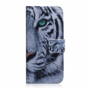 Læder Cover Samsung Galaxy A70 Tigeransigt