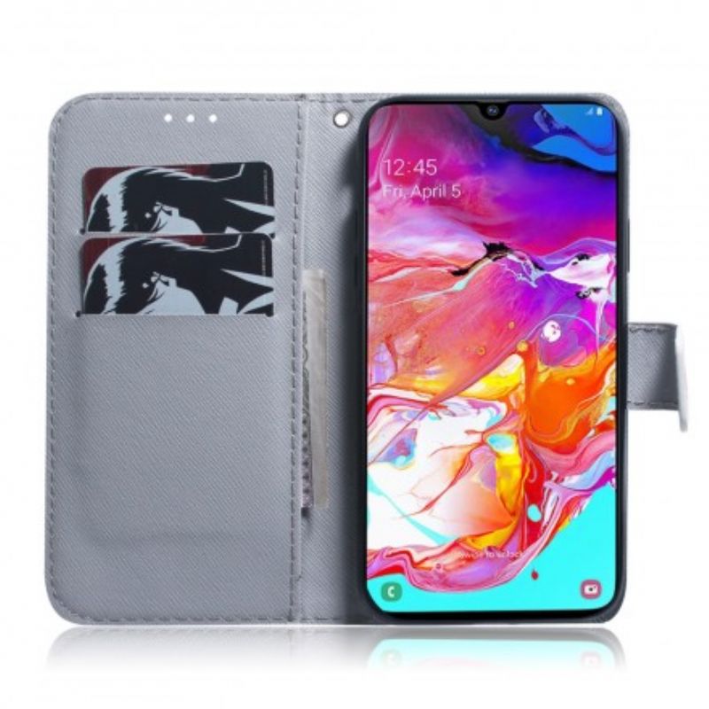 Læder Cover Samsung Galaxy A70 Tigeransigt