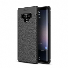 Cover Samsung Galaxy Note 9 Dobbelt Linje Litchi Lædereffekt