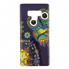 Cover Samsung Galaxy Note 9 Fluorescerende Ugle Mandala