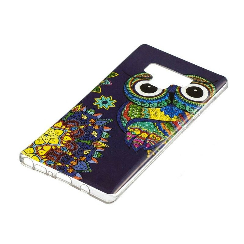 Cover Samsung Galaxy Note 9 Fluorescerende Ugle Mandala