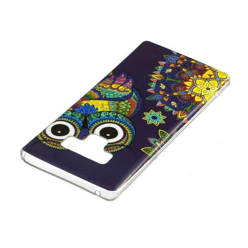 Cover Samsung Galaxy Note 9 Fluorescerende Ugle Mandala