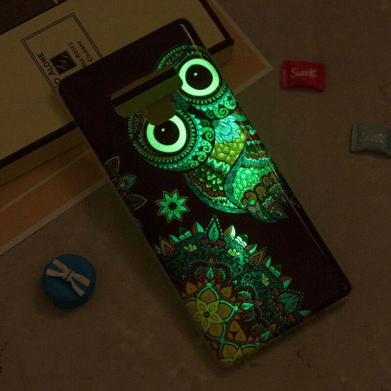 Cover Samsung Galaxy Note 9 Fluorescerende Ugle Mandala