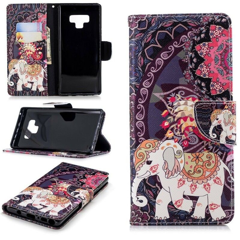 Flip Cover Samsung Galaxy Note 9 Etnisk Elefantmandala