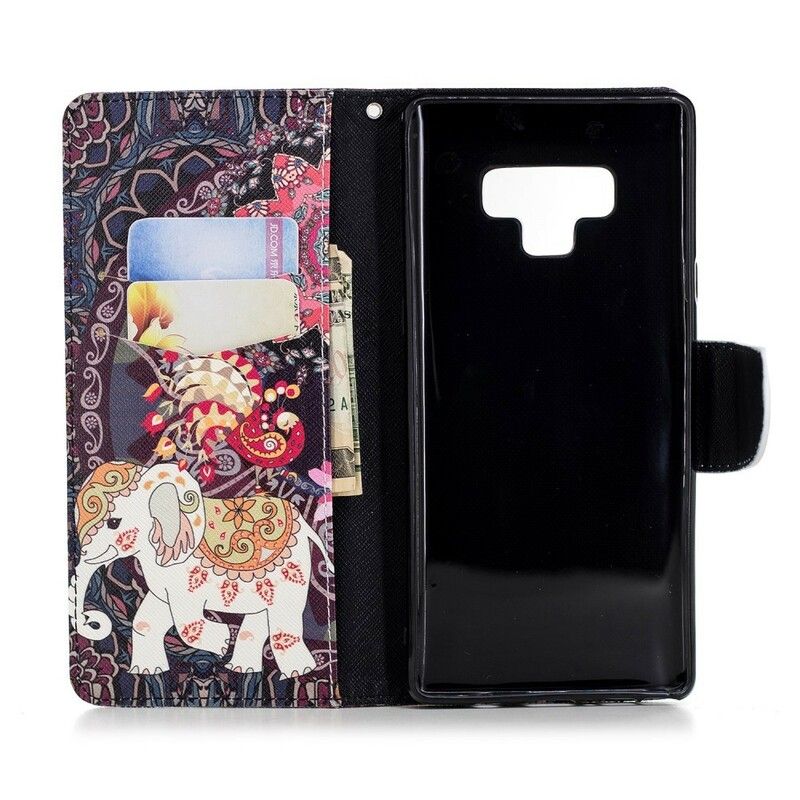 Flip Cover Samsung Galaxy Note 9 Etnisk Elefantmandala