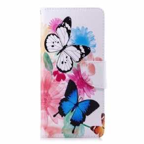 Flip Cover Samsung Galaxy Note 9 Malede Sommerfugle Og Blomster