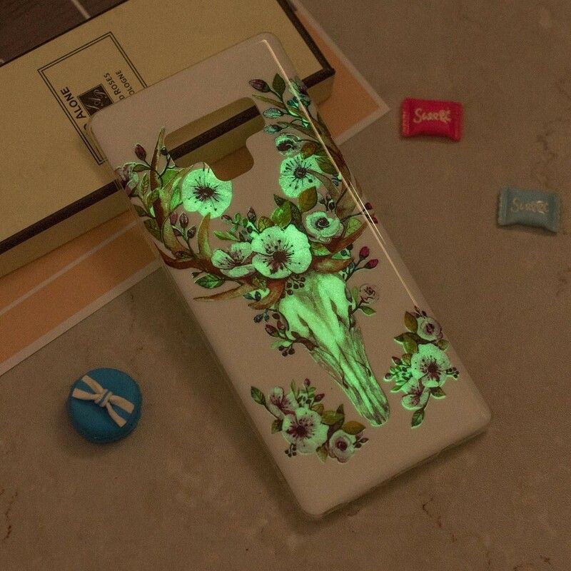 Mobilcover Samsung Galaxy Note 9 Fluorescerende Blomsterelg